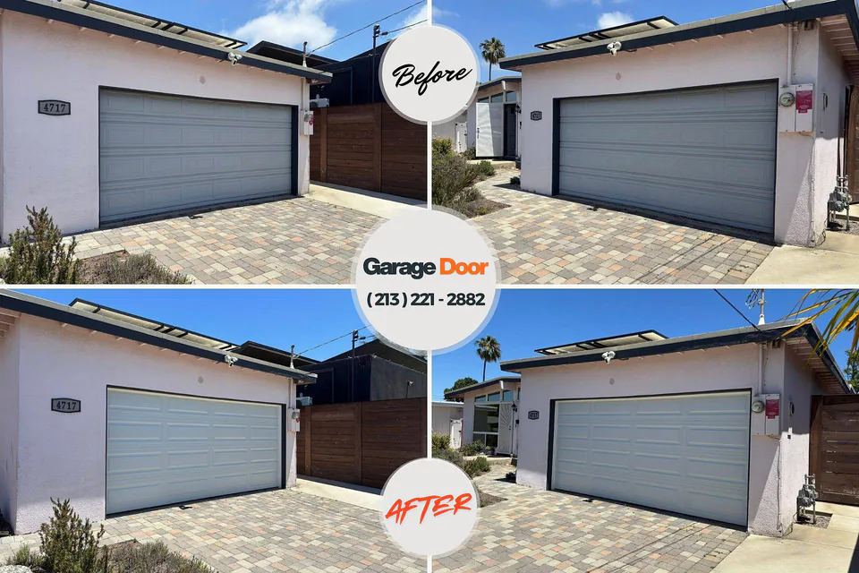 Before and after: garage door repair Lake Junction Webster Groves
